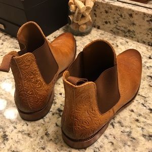 Taft Intricate Leather Boots in Brown and Tan